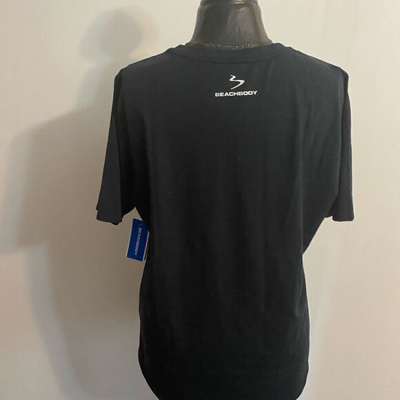 Beachbody Women’s Black Heather Trailbend Wave tee, size 1X - Picture 2 of 3
